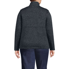Women's Plus Sweater Fleece Snap Neck Pullover Jacket