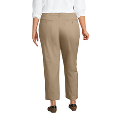 Women's Plus Size Mid Rise Classic Straight Leg Chino Ankle Pants