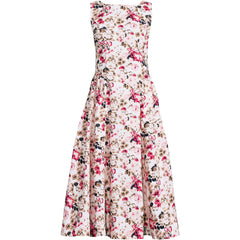 Women's Petite Poplin Boatneck Midi Dress