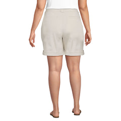 Women's Plus Size Chino High Rise Pleated 7" Shorts