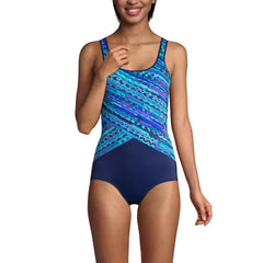 Women's Tummy Control Chlorine Resistant Soft Cup Tugless Sporty One Piece Swimsuit