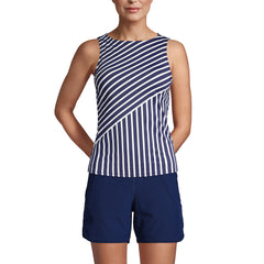 Women's Mastectomy High Neck UPF 50 Sun Protection Modest Tankini Swimsuit Top