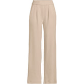 Women's Plus Size Sport Knit High Rise Pleated Wide Leg Pants