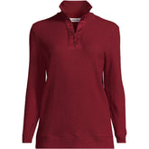 Women's Plus Size Long Sleeve Waffle Quarter Zip Pullover