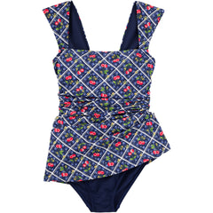 Women's Plus Size NEW Smoothing Square Neck Ruched Swim Dress Swimsuit