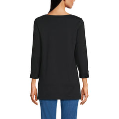 Women's Supima Cotton Adjustable 3/4 Sleeve Boatneck Tunic
