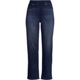 Women's Plus Size Starfish High Rise Knit Denim Straight Crop Jeans