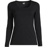 Women's Plus Size Lightweight Jersey Skimming Long Sleeve Scoop Neck T-shirt