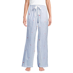 Women's Petite Poplin Wide Leg Sleep Pants