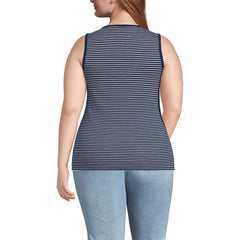 Women's Plus Size Micro Rib Square Neck Tank