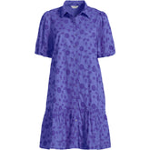 Women's Plus Size Elbow Sleeve Eyelet Knee Length Shirt Dress