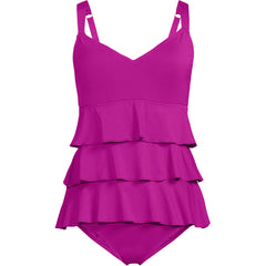 Women's Ruffle Fauxkini One Piece Swimsuit