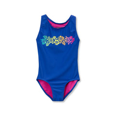 Girls Chlorine Resistant Sporty Hi-Neck Racer Back One Piece Swimsuit