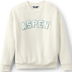 Women's Plus Size Serious Sweats Oversized Long Sleeve Crew Neck Sweatshirt - Set Top