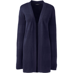 Women's Cotton Modal Texture Stripe Open Cardigan Sweater