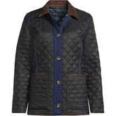 Women's Petite Print Reversible Barn Quilted Insulated Jacket
