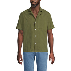 Men's Tall Textured Camp Collar Shirt