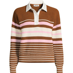 Women's Petite Drifter Rugby with Woven Collar Sweater