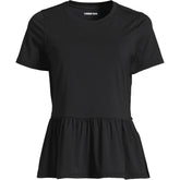 Women's Plus Size Short Sleeve Lightweight Jersey Crew Neck Peplum Tee