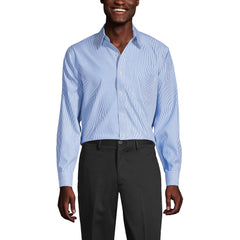 Men's Pattern No Iron Supima Pinpoint Straight Collar Dress Shirt