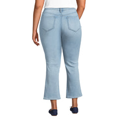 Women's Plus Size Recover High Rise Button Front Kick Flare Crop Jeans