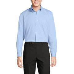 Men's Tall Long Sleeve Buttondown No Iron Pinpoint Shirt
