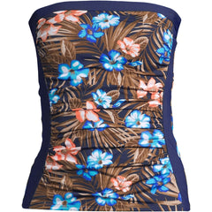 Women's Long Torso Bandeau Tankini Swimsuit Top