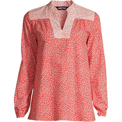 Women's Tall Cotton Poplin Peasant Shirt