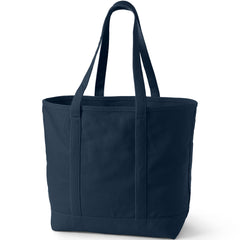 Extra Large Solid Color 5 Pocket Open Top Long Handle Canvas Tote Bag