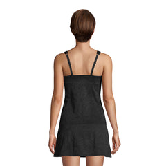 Women's D-Cup Paisley Texture Chlorine Resistant Square Neck Underwire Tankini Top Swimsuit
