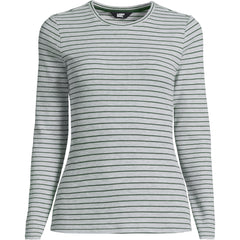 Women's Plus Size Lightweight Waffle Long Sleeve Crew Neck T-Shirt