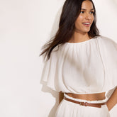 Women's Cotton Gauze Dolman Sleeve Crop Cover Up Top