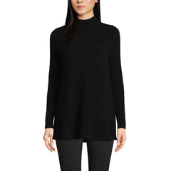 Women's Cashmere Mock Neck Swing Tunic Sweater