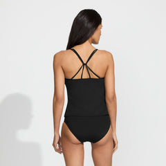 Women's Petite Tugless QuickDry Adjustable Strappy Back Tankini Top