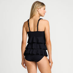 Women's Long Torso Ruffle Fauxkini One Piece Swimsuit