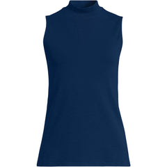 Women's Plus Size Sleeveless Polished Essentials Mock Neck Top