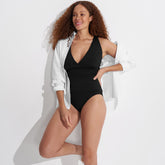 Women's D-Cup V-Neck Plunge X Back Tankini Top