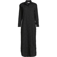 Women's Eyelet Button Down Maxi Cover-up Dress