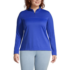 Women's Plus Size Textured Quarter Zip Pullover