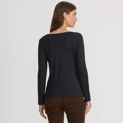 Women's Long Sleeve Rib Square Neck Tee