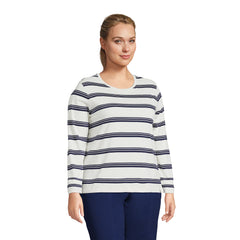 Plus Size Supima Cotton Long Sleeve Crewneck T-Shirt