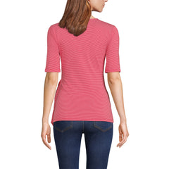 Women's Elbow Sleeve Lightweight Jersey Side Tie Blouse