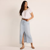Women's Soft Denim Maxi Skirt