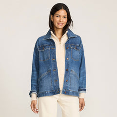 Women's Oversized Denim Trucker Jacket