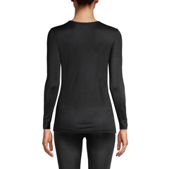 Women's Petite Silk Interlock Long Sleeve Crewneck Long Underwear Top