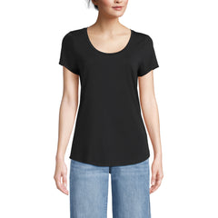 Women's Short Sleeve Lightweight Jersey Scoop Neck T-shirt