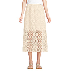 Women's Lace Overlay Midi Skirt