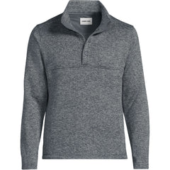 Men's Big Sweater Fleece Snap Neck Pullover Jacket