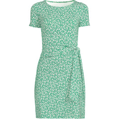 Women's Plus Size Short Sleeve Cotton Modal Wrap Above the Knee Dress