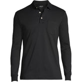 Men's Big Long Sleeve Cotton Supima Polo Shirt with Pocket